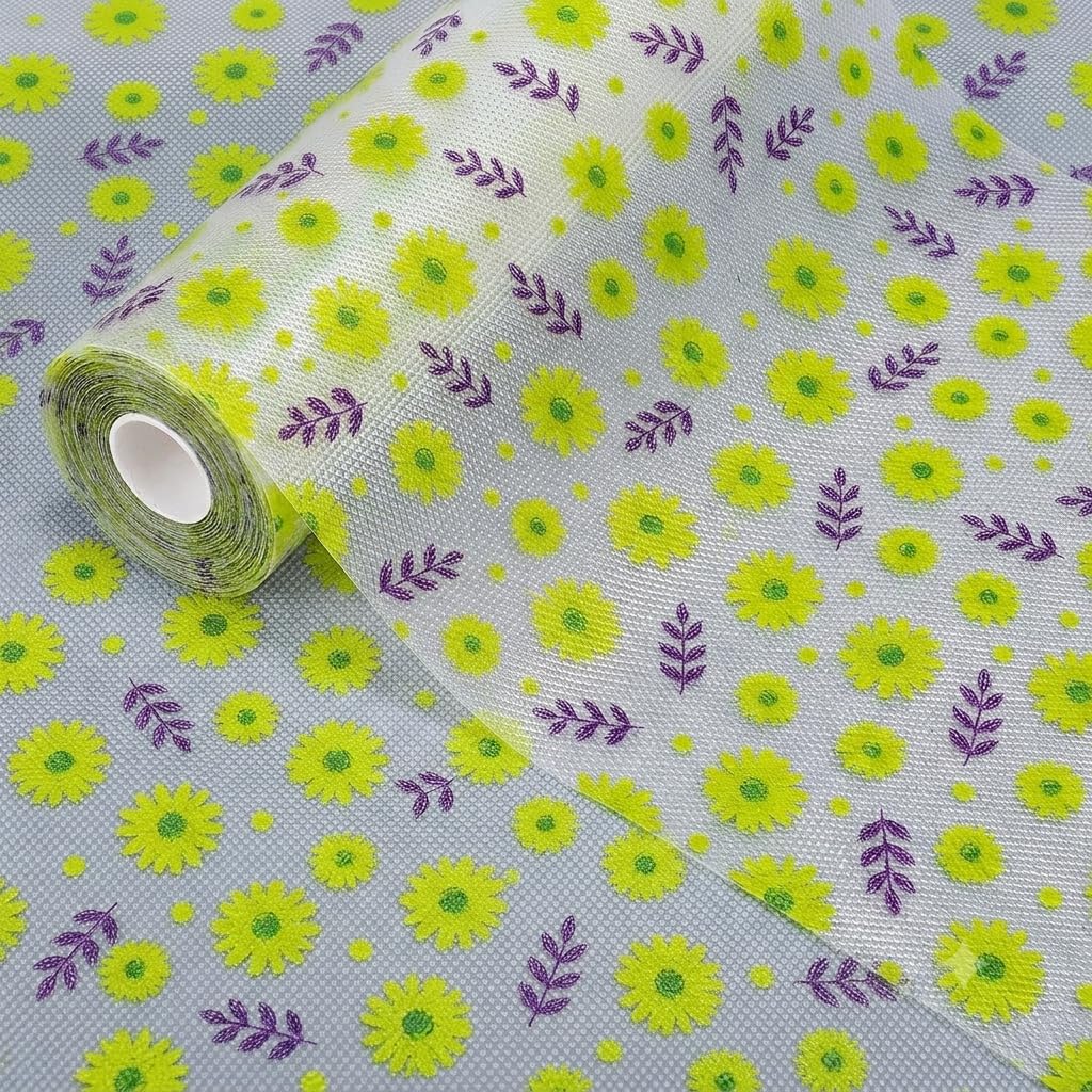 Zenmat EVA Anti Slip 45cmX3m Printed Shelf Liners for Kitchen Cabinets, Drawers, Fridge – Non-Slip, Washable Mats for Shelves, Cupboards Easy to Cut and Install (45CMX3MTR - Purple Leaf Printed) Kafalo