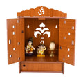 Crazyink Handmade Wooden Home Temple with Doors and Storage Box. - (RED)