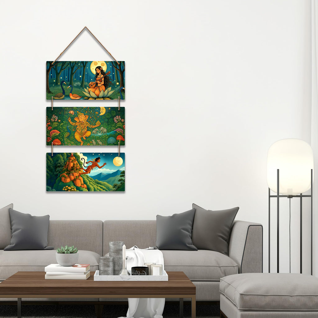 Artvibes Devotional Indian Spiritual Modern Art Decorative Wall Hanging Ornaments | Living Room | Office | Wall Art Painting For Hall | Graphic Artwork | Wall Art Print | Unique Gift (WH_9453N)