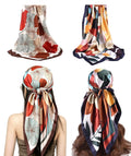ELESUNCDOU 2Packs Silk Like Head Scarf for Women, Elegant Silk Scarf, Beautiful Bandanas for women, Fashion Accessory for Office, Travel, and Special Occasions