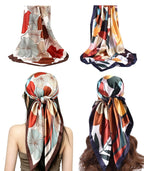 ELESUNCDOU 2Packs Silk Like Head Scarf for Women, Elegant Silk Scarf, Beautiful Bandanas for women, Fashion Accessory for Office, Travel, and Special Occasions