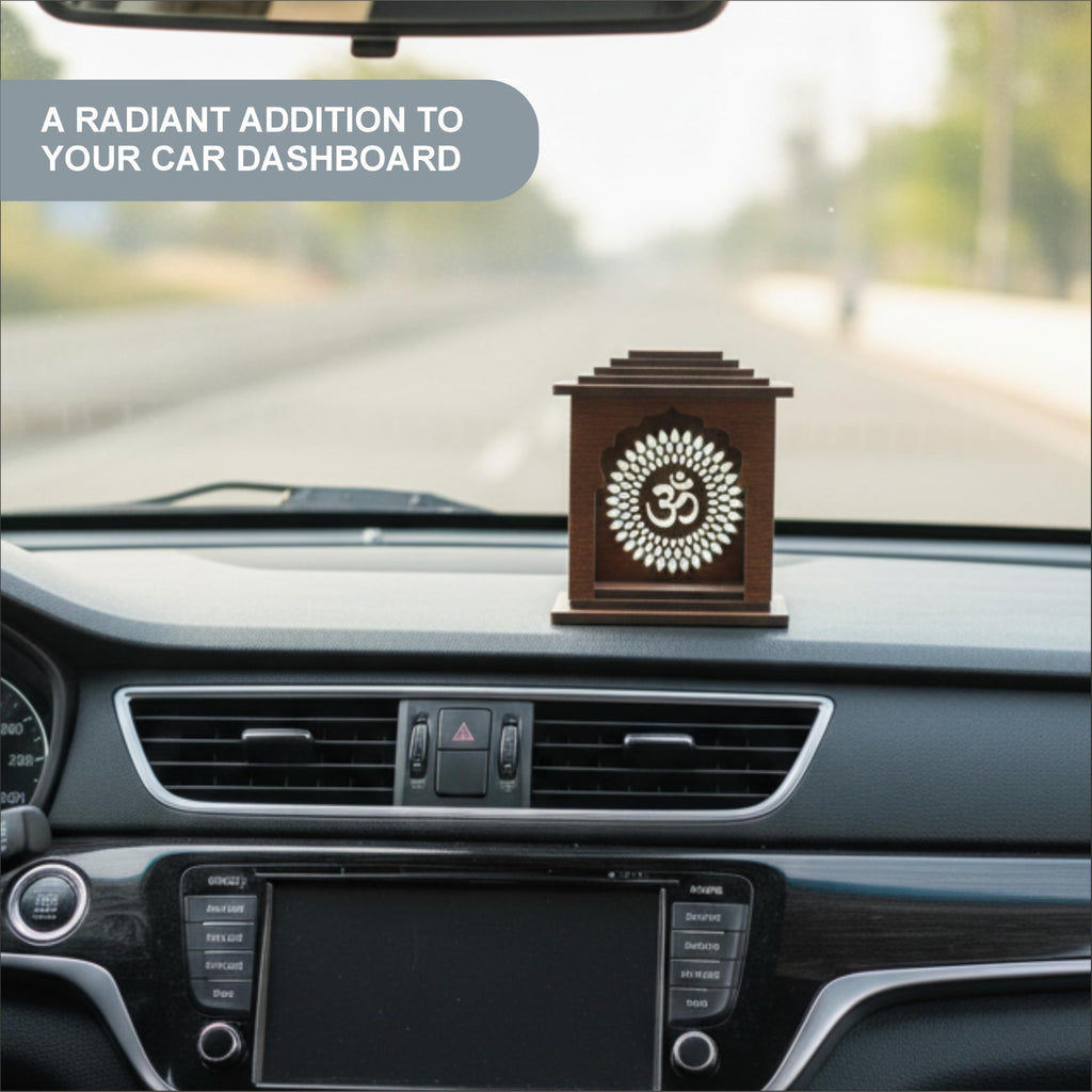 Premium Acrylic Temple for Pooja Room, Car Dashboard, Study Table Acrylic Home Temple (Brown)