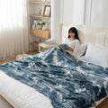 HOKIPO Gradient Fleece AC Blanket Double Bed Queen, 200x230 cm / 6.5x7.5 feet, Teal (AR-5260-TEAL) Kafalo