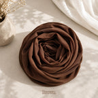 Leaf & FEATHER™ Chiffon Georgette Hijab Scarf for Women | 170 x 70 cm | Lightweight & Breathable Shawl | Daily Wear & Occasion (Brown)