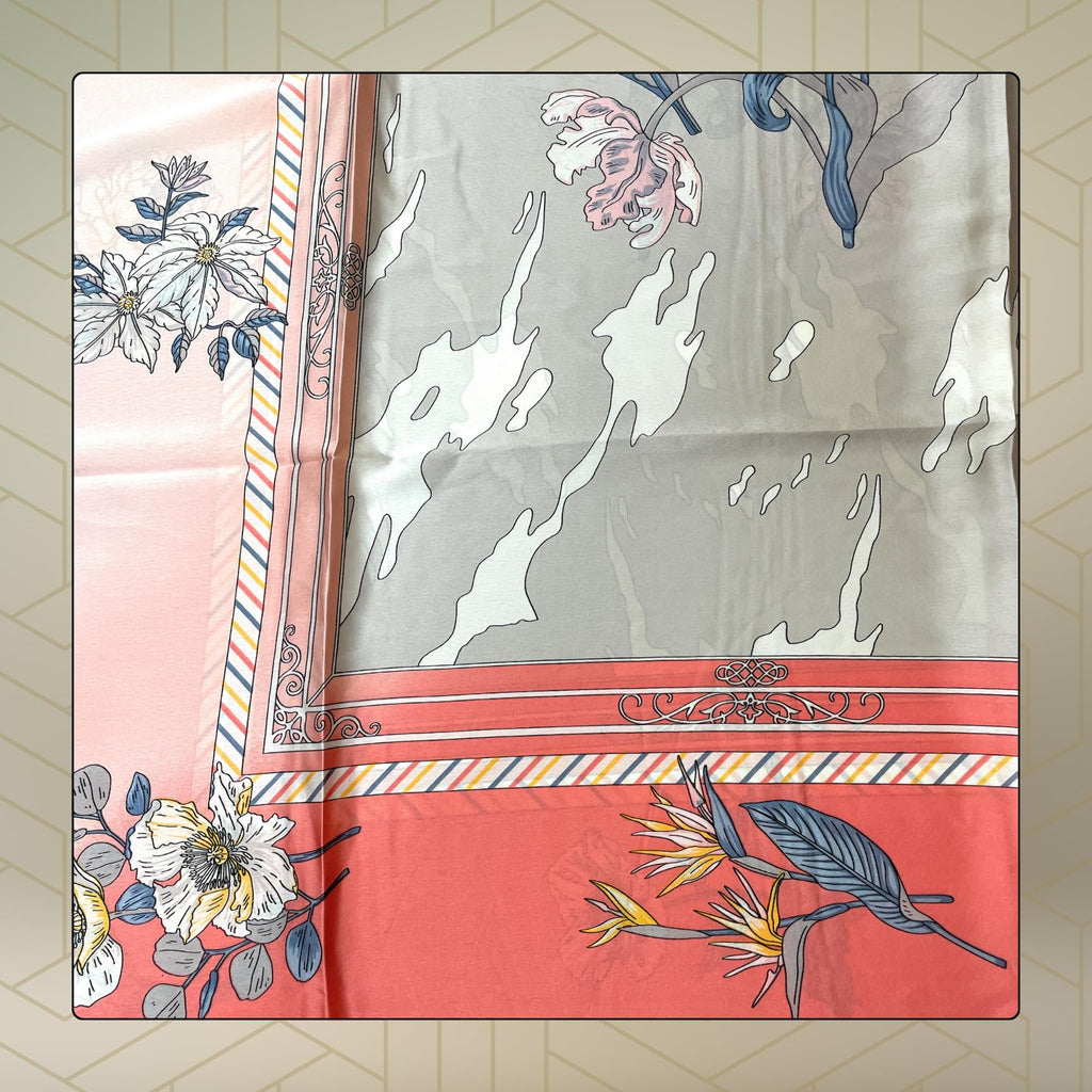 FAHABO Silk Scarf for Women – Soft, Lightweight Silk-Blend Hijab & Stole | Elegant Neck/Head Wrap Shawl | 73 x 35 Inches (Blushing Peach)
