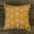 ishro home Premium Cushion Cover 16 inch x 16 inch | Set of 5 – Soft European Standard Fabric, Frill Design, Machine Washable | (5, Tulip Mustard, 16x16 Inch)