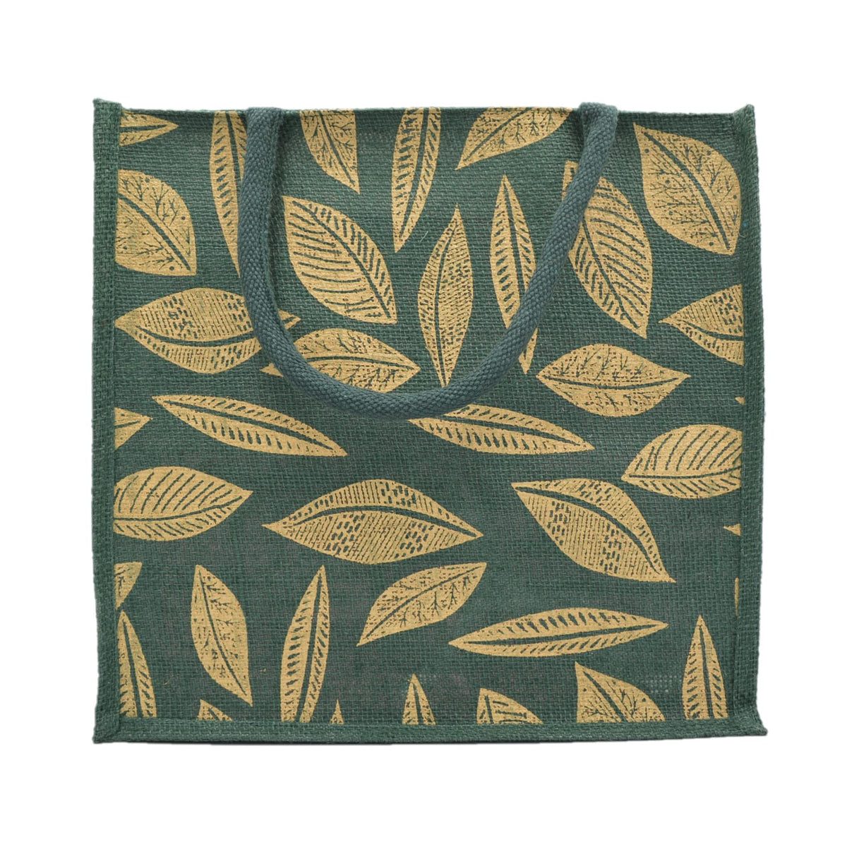 JUTEKA Printed Lunch, Office, Grocery, Picnic, Tote, Tiffin, Shopping, Jute Bag with Padded Cotton Handles