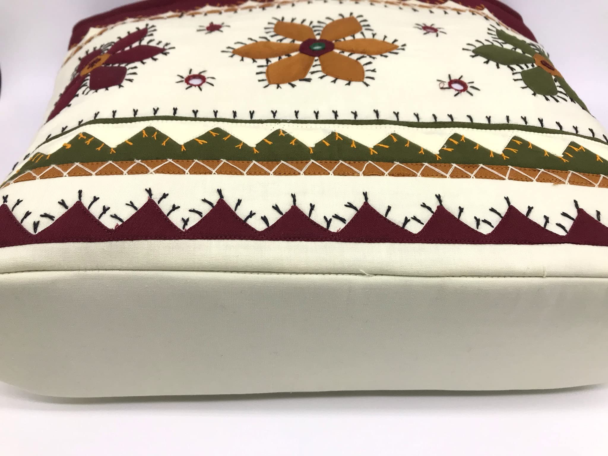 SriShopify Handcrafted Handmade Handbags for Women Traditional Wedding Tote Shoulder Bag white handbags for women stylish sankranti, valentine Gift for ladies (30x40x10 cm Applique work Stylish)