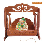 DIVOKAH® MDF Laddo Gopal Jhula/Swing/Jhoola for Krishna Janmashtami/Bal Gopal/Laddu Gopal/Kaanhaji/Hindola Celebrations (8 MM Plywood Thickness) (WDN 8INCH Zula)