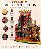 VENSUR Venkateswara Swamy MDF Standee with Temple Gopuram Combo