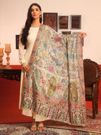 Pashmoda Women Rangkaar Fine Wool Fabric Pashmina Kalamkari Embroidered Shawl (Size: 40x80in, 101x203cm) KAS14