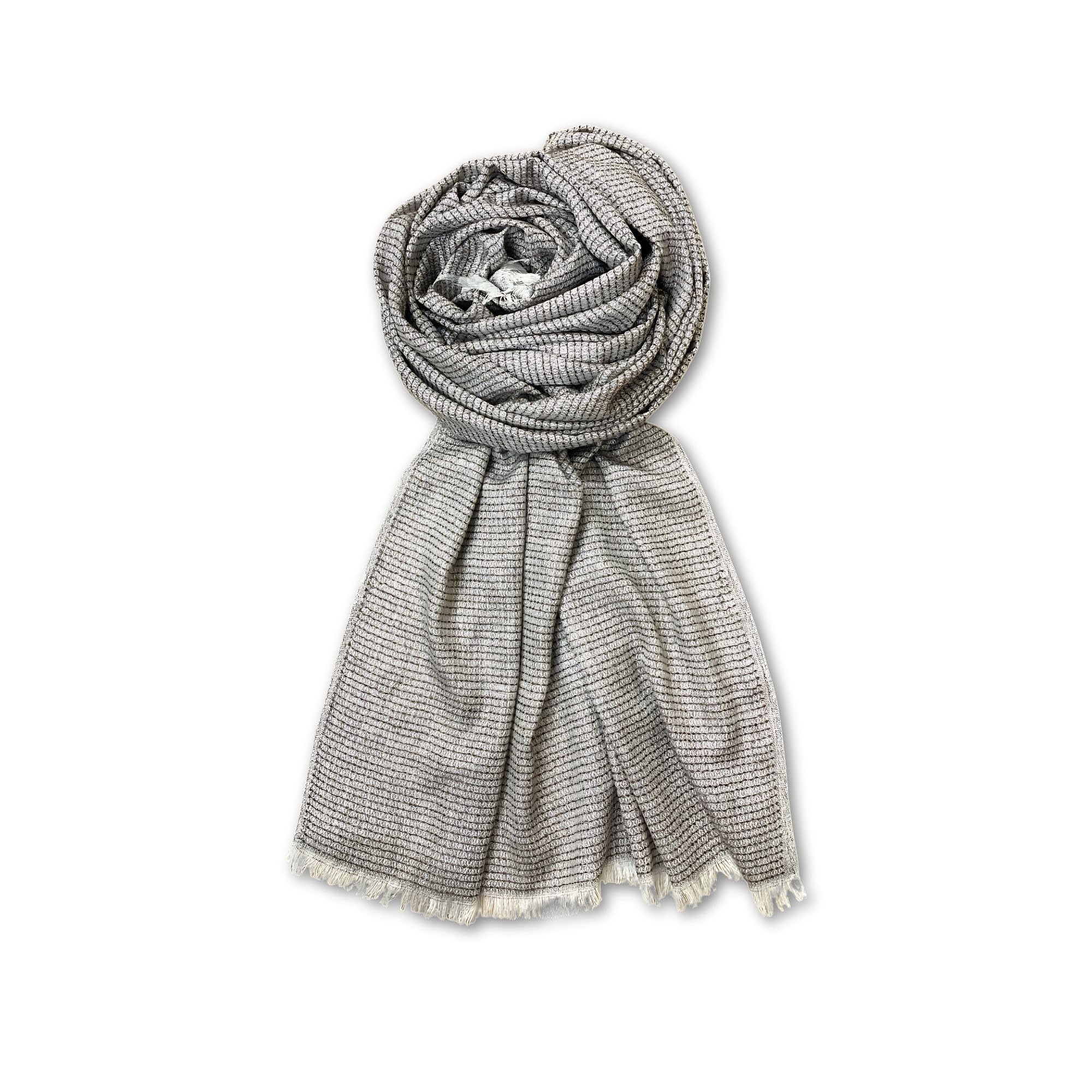 FAHABO Shimmer Woven Cotton Blend Scarf for Women – Lightweight Hijab & Stole Wrap | 73 x 29 Inches (Brown)
