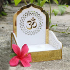 SOLOBOLO Acrylic Ganesh Idol for Car Dashboard with Small Temple for Car Dashboard,Ganesh Idol for Office Desk,Ganesha Idol for Gift,Gift for Housewarming Ceremony (Singhasan Only),5.6 Cm,7.6 Cm