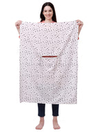 7 season's Cotton Scarf Cum Mask Universal Size Usable For Vehicle Driver For Sunlight UV Protection White Printed Design For Female (Short Black Star)