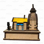 eXme Handcrafted Miniature Wooden Temple Statue – Decorative Mandir Idol for Home, Office, Car Dashboard & Gifting | Ideal for Pooja, Birthday & Housewarming Decor (Kedarnath)