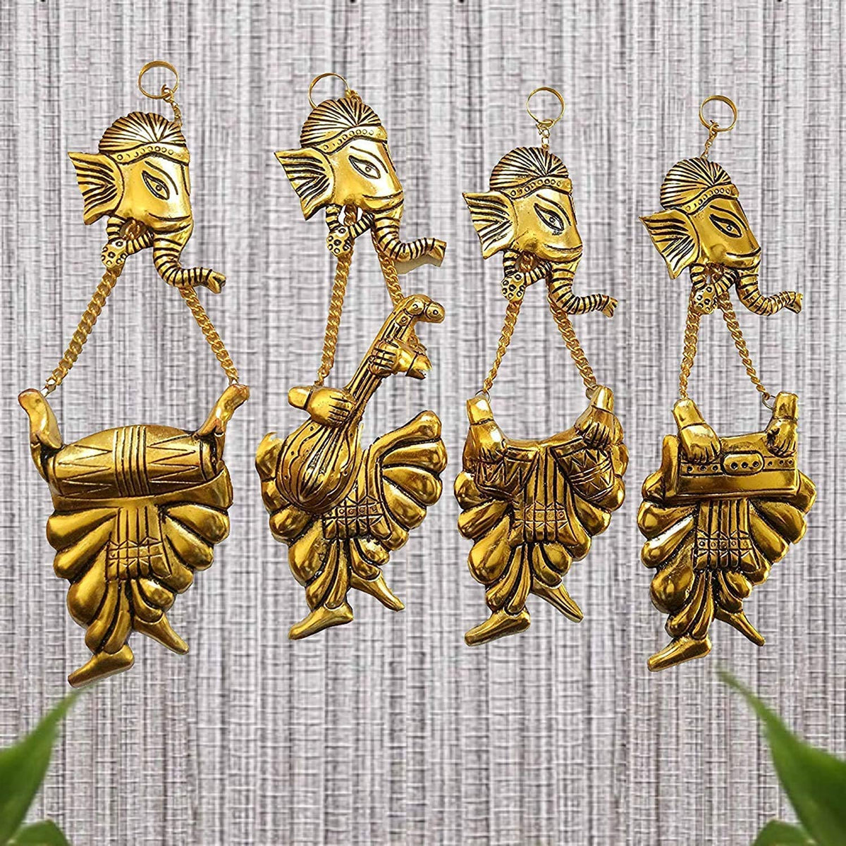 KridayKraft Metal Ganesha ji Statue,Ganpati Wall Hanging Sculpture Lord Ganesh Idol Lucky Feng Shui Wall Decor Your Home, Office,Religious Gift Article Decorative,Showpiece Figurines.