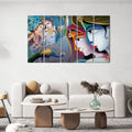 VIBECRAFTS Radha Krishna 5 Pieces Canvas Wall Painting For Home | Office | Living Room | Gift (PTVC5Pcs4_8558)