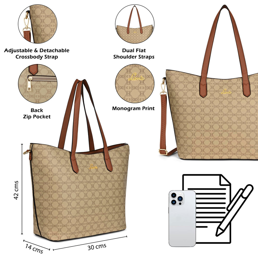 Lavie Women's Monoprint Hailon Tote Bag | Ladies Purse Handbag