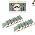 Lellow Woven Vinyl Stylish Washable Dining Table Placemats - (Anchor Grey, Pack of 12) Kafalo