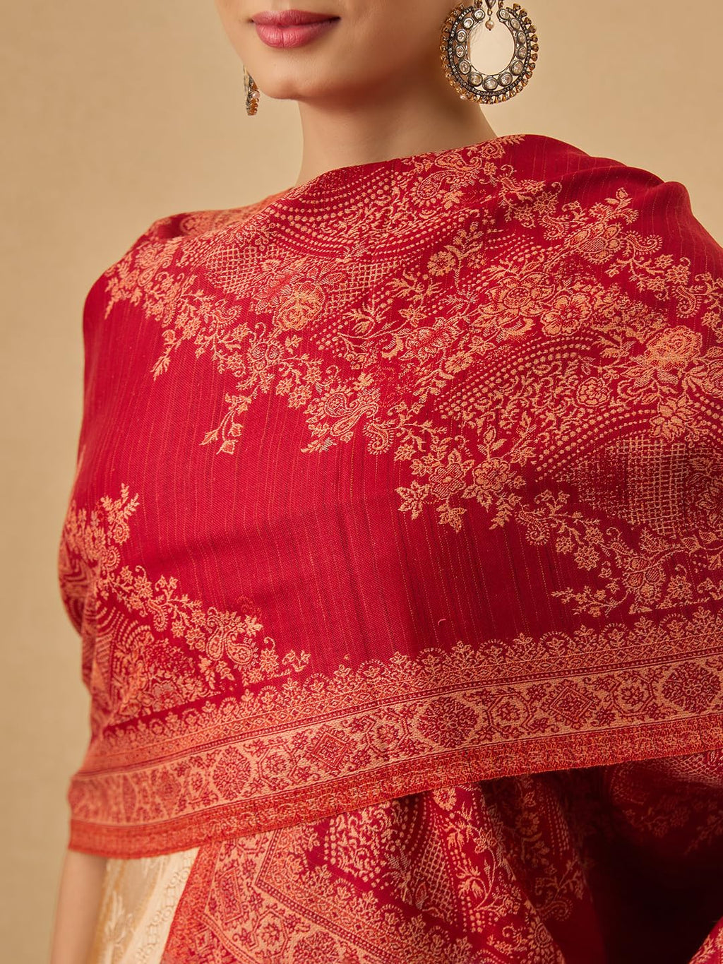Pashmoda Women Kohsar Kashmiri Jamawar Woven Design Shawl (Size: 40x80in, 101x203cm) SECS53