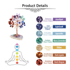 Jovivi Natural 7 Chakra Healing Crystals Tree on Agate Slice Base Healing Stones Gem Money Tree for Feng Shui Home Office Table Decorations