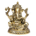 ARTVARKO Lord Ganesh Murti Ganesha Idol Ganpati Bhagwan Brass Statue for Home Entrance Good Luck Vastu Decoration Showpiece and Gift Height 9 Inches.