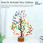 HindCraft Chakra Tree for Positive Energy & Healing | Feng Shui Seven Chakra Tree of Life with Crystals & Stones | Home Décor for Living Room & Spiritual Spaces