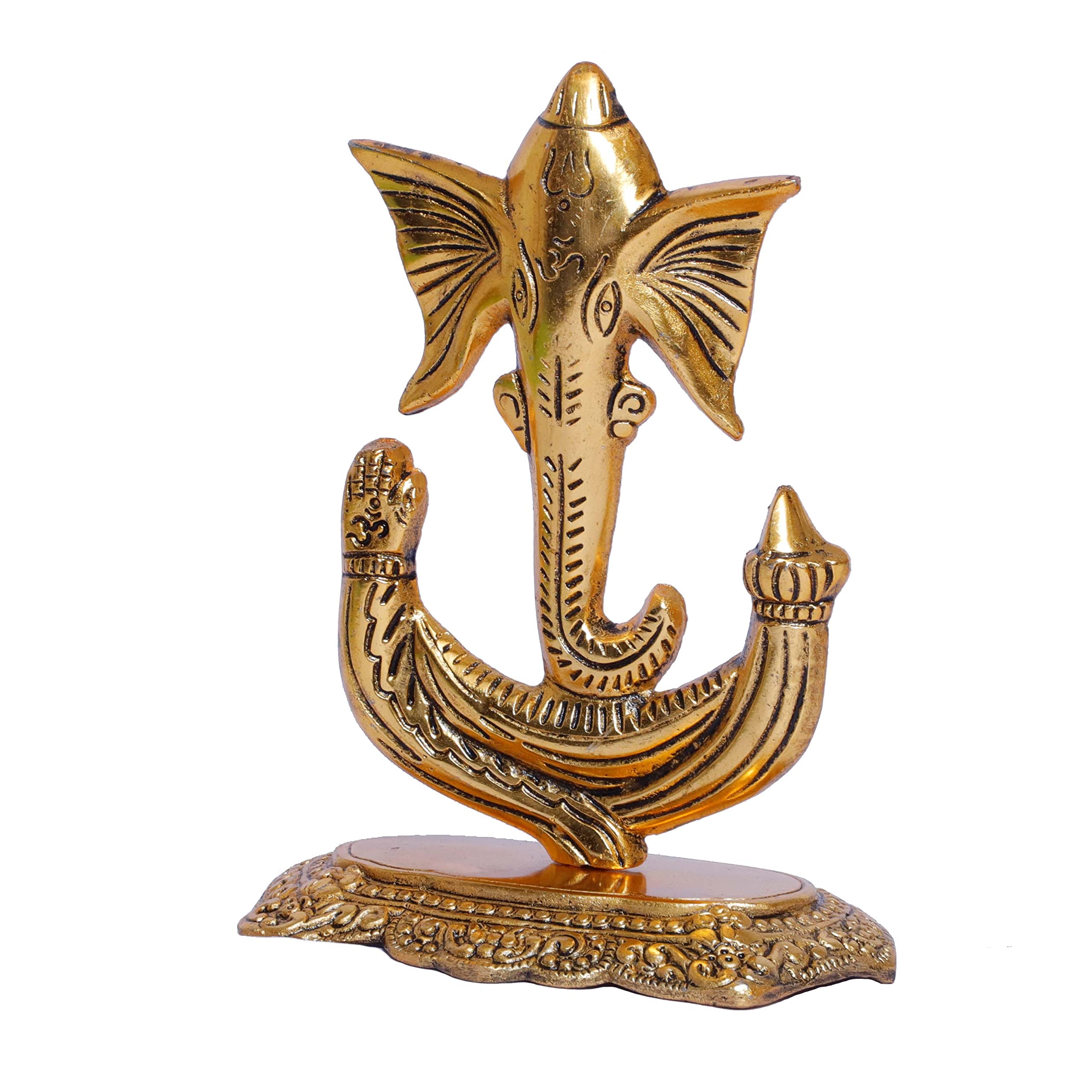 KridayKraft Metal Ganesha Statue Ganpati Murti Idol for Pooja Room & Home Office Décor Ganpati Bappa Murti Religious Idol Showpiece for Decoration & Gifting Article...