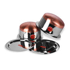 Sumeet Stainless Steel Copper Bottom Cookware/Container/Tope Set of 2 Pcs with Lids (No. 11-1.4 Ltr, No. 12-1.9 Ltr), 1.9 liter