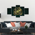 VIBECRAFTS Islamic Modern Design 5 Pieces Premium Wall Painting For Home|Office|Living Room|Gift (PTVC5Pcs1_5512)
