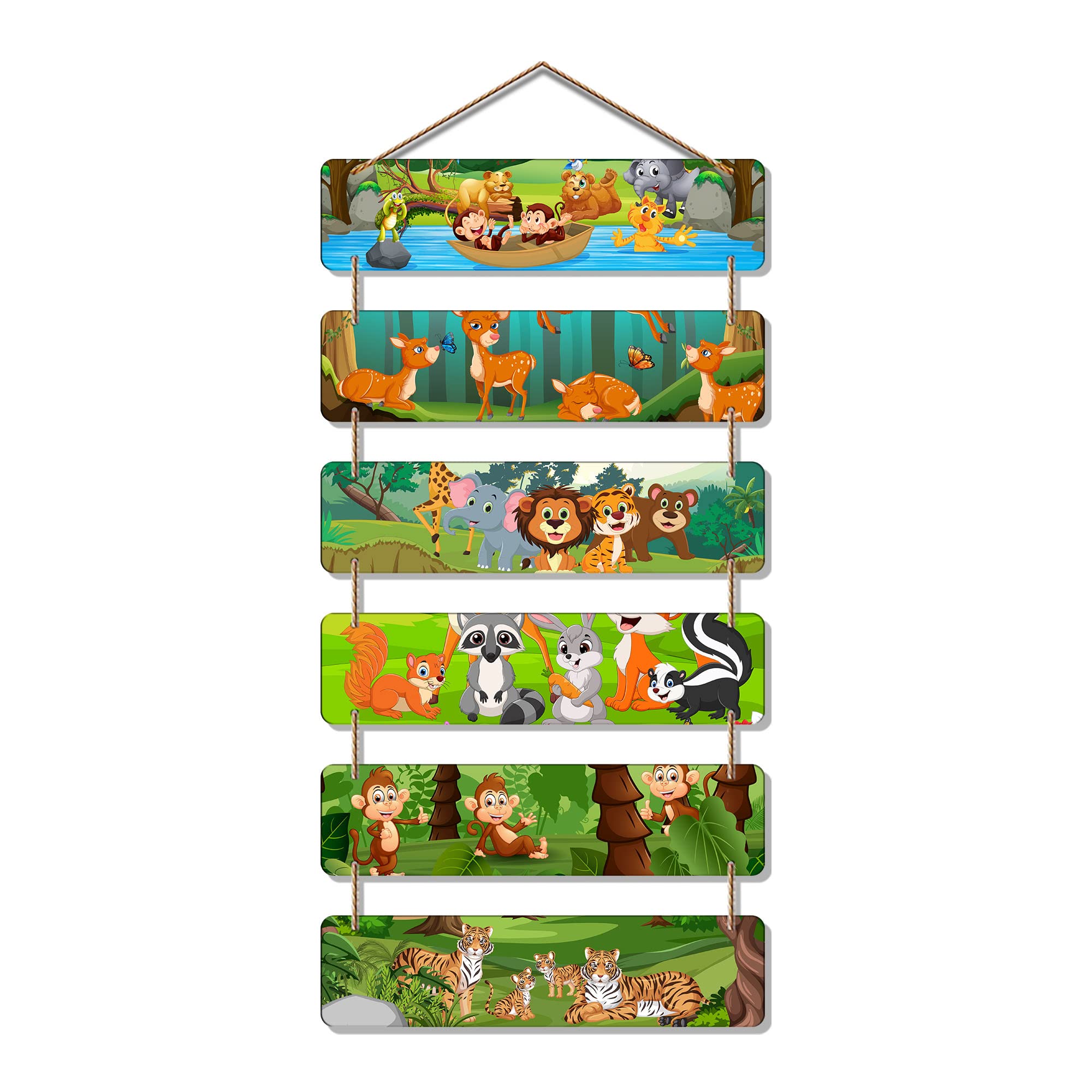 Artvibes Decorative Wall Hanging Wooden Art Decoration item for Living Room | Bedroom | Home Decor | Gifts | Quotes Decor Item | Wall Art For Hall | Mdf Wall Decoration, Set of 6 (WH_32105NR)