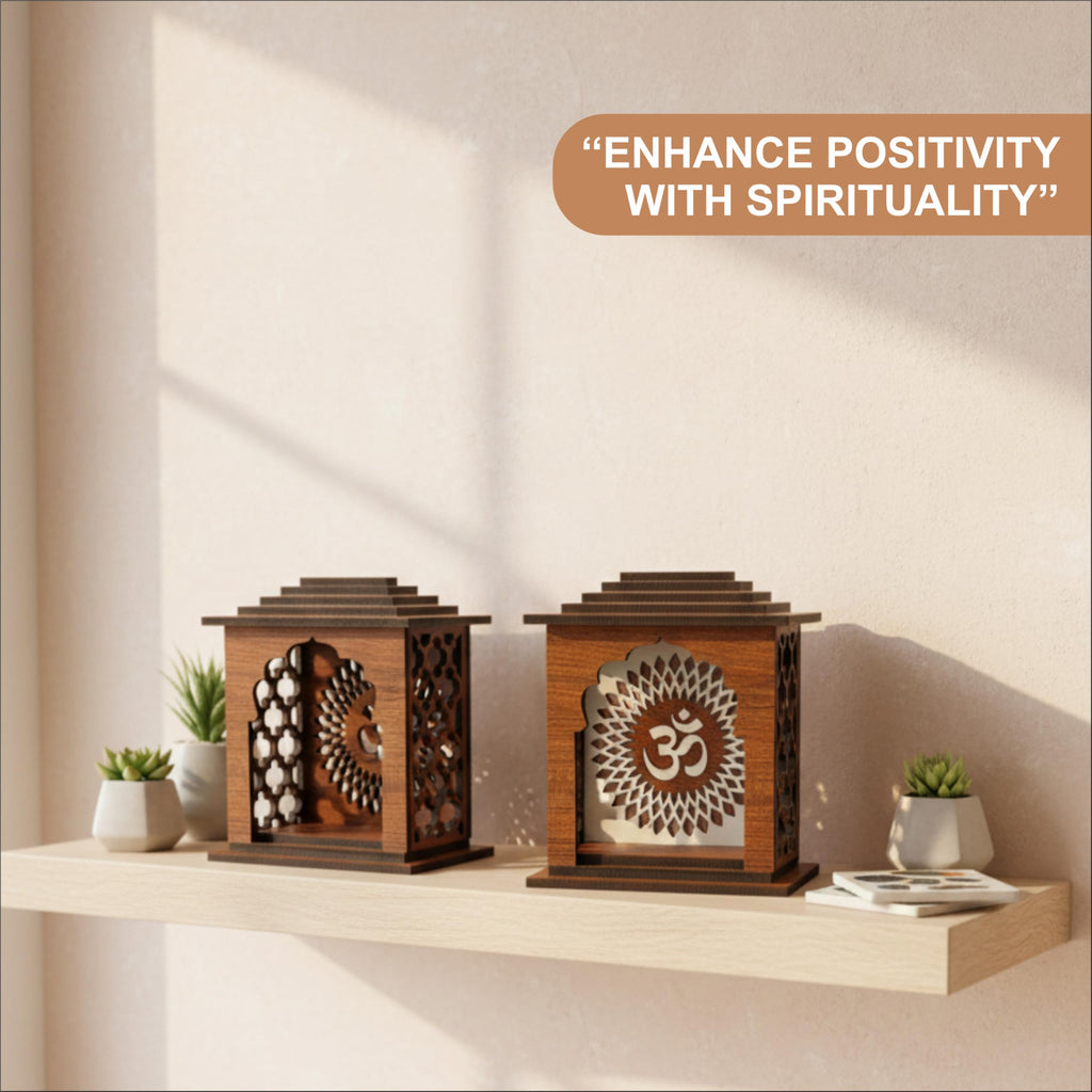 Premium Acrylic Temple for Pooja Room, Car Dashboard, Study Table Acrylic Home Temple (Brown)