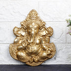 SVARUP Brass Blessing Ganesha Idol Ganesh Statue Ganpati Wall Hanging Murti for Puja Home Entrance Decor Diwali Gift 8 Inch
