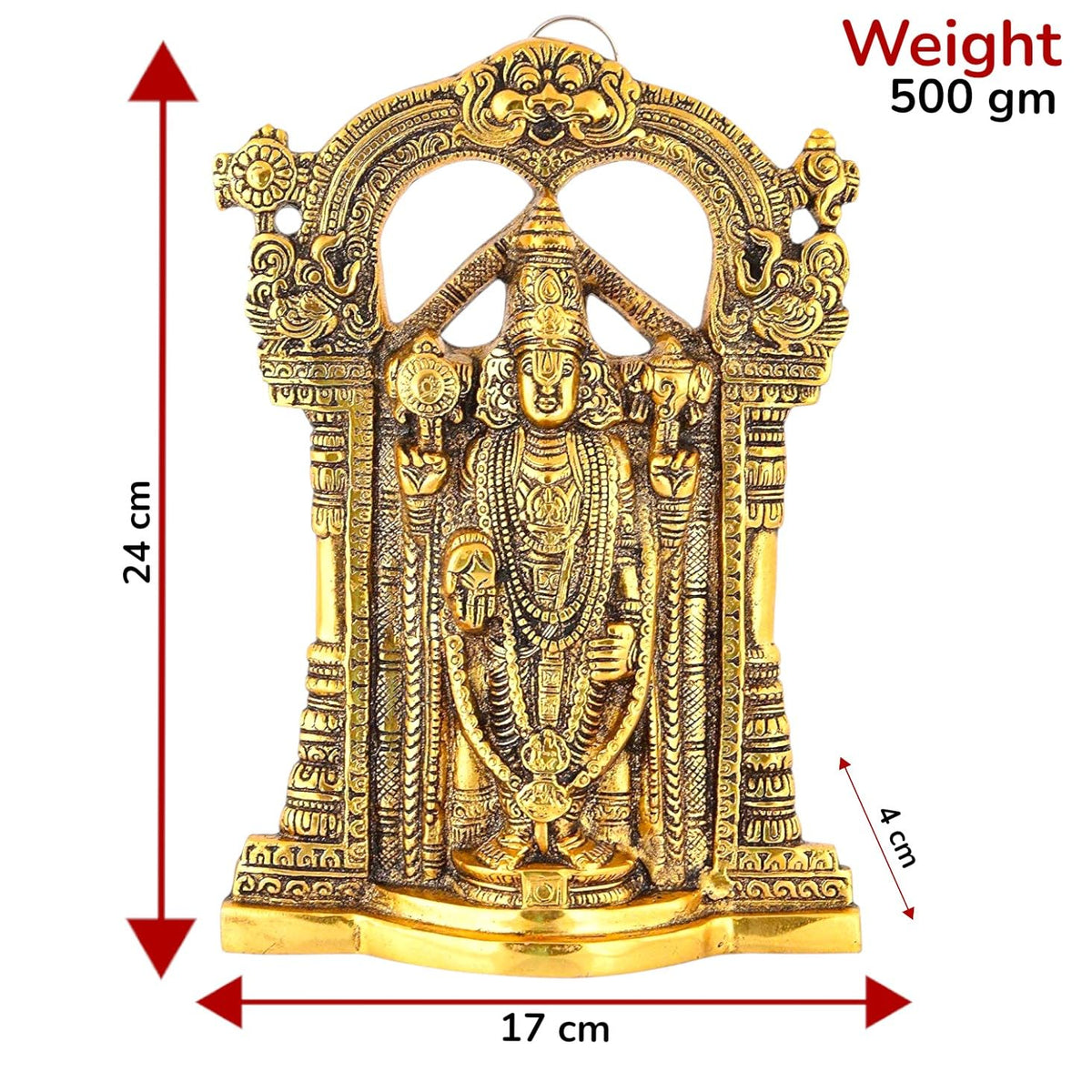 KridayKraft Tirupati Balaji Metal Statue/Murti,Sri Venkateswara Murti,Balaji Idol Statue for Pooja,Home,Office Walls Decor.