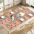 PRAKARTIK BY INDUARTS Dining Table Mats Set of 6 with 135 cm Runner - Christmas Tree Red Bow Theme,Digital Print, Washable, Indoor/Outdoor, Heat-Proof, Wipe & Clean (47X33 cm) Olive & Green Kafalo