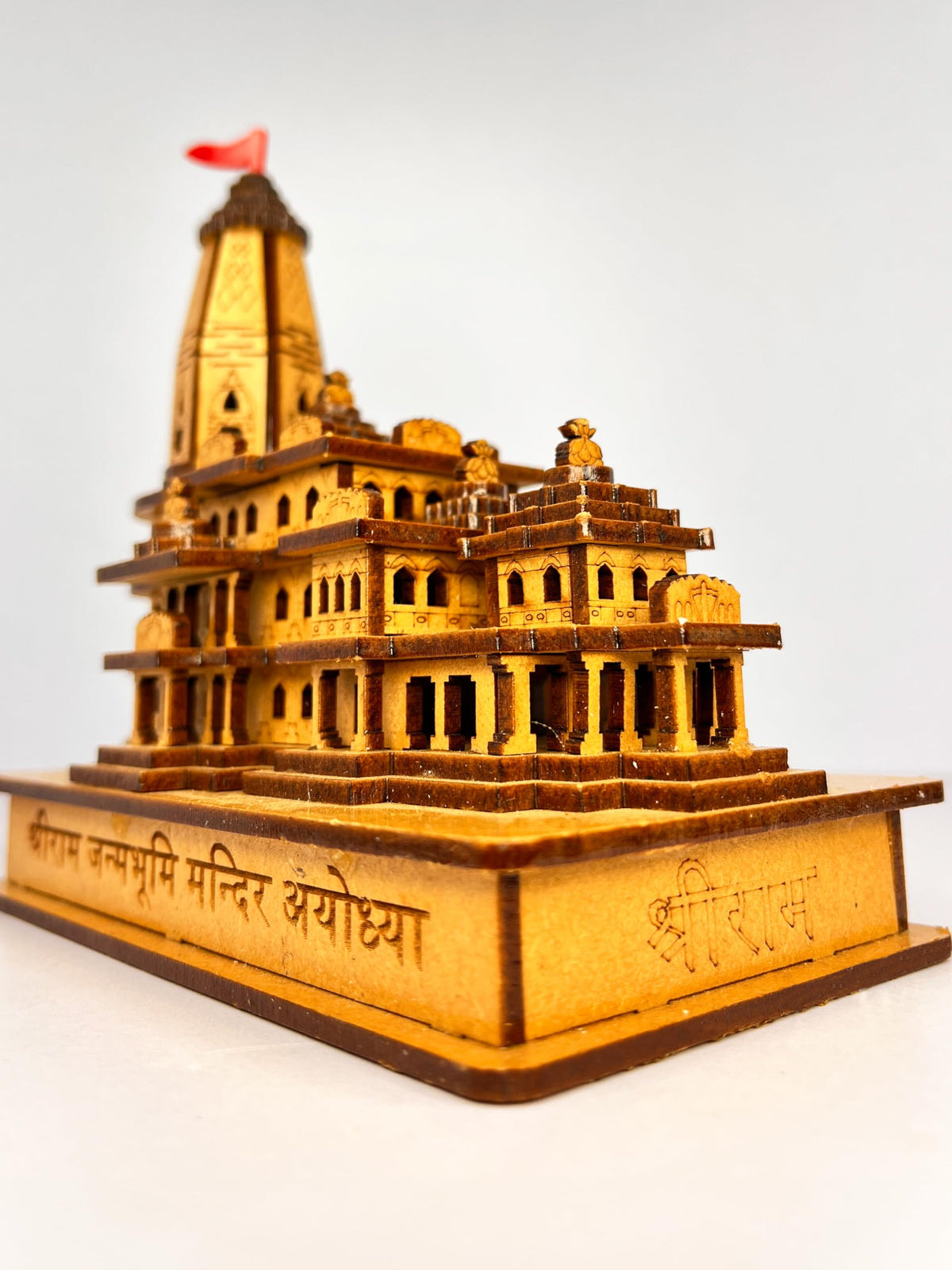 Mandir Ayodhya Mandir for Home, Ideal for Home Décor and Pooja, Mandir Ayodhya Model 3D Replica Handcrafted Wooden, Perfect Diwali Gift, Decorative Living Room Item, Home Decor & Gifts