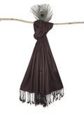 Chandwasia Viscose Scarf Stole & Shawl | Travel Office Casual Styling For Men Women Summer Winter Use | Viscose Fabric | 28x72 Inches | Self Design Sent Randomly Daily Drape Wraps | Brown
