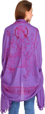 Exotic India Women's Maa Durga Prayer poly cotton Shawl