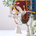 KridayKraft Gold Plated Kamdhenu Cow with Calf Metal Statue for Good Luck Feng Shui & Vastu Showpiece Religious Idol Fingures for Home and Office Table Decor
