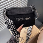 Street27 Women’s Premium Corduroy Tote Bag with Adjustable Wide Strap, Multi-Pocket Crossbody & Shoulder Handbag, Lightweight Everyday Carry with Secure Zipper Closure | (Black)