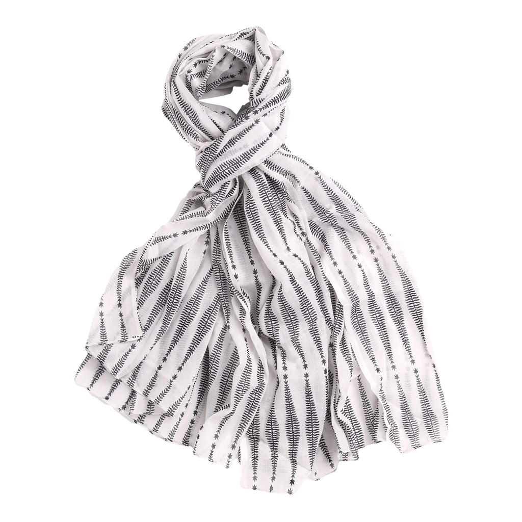 AQVA Printed Cotton Scarf for Women Stylish (Nawa Black) | Head and Face Cover Scarf for Girls with 100% Cotton | Soft & Lightweight Scarves/Stoles for all Weather (72 x 43 in)