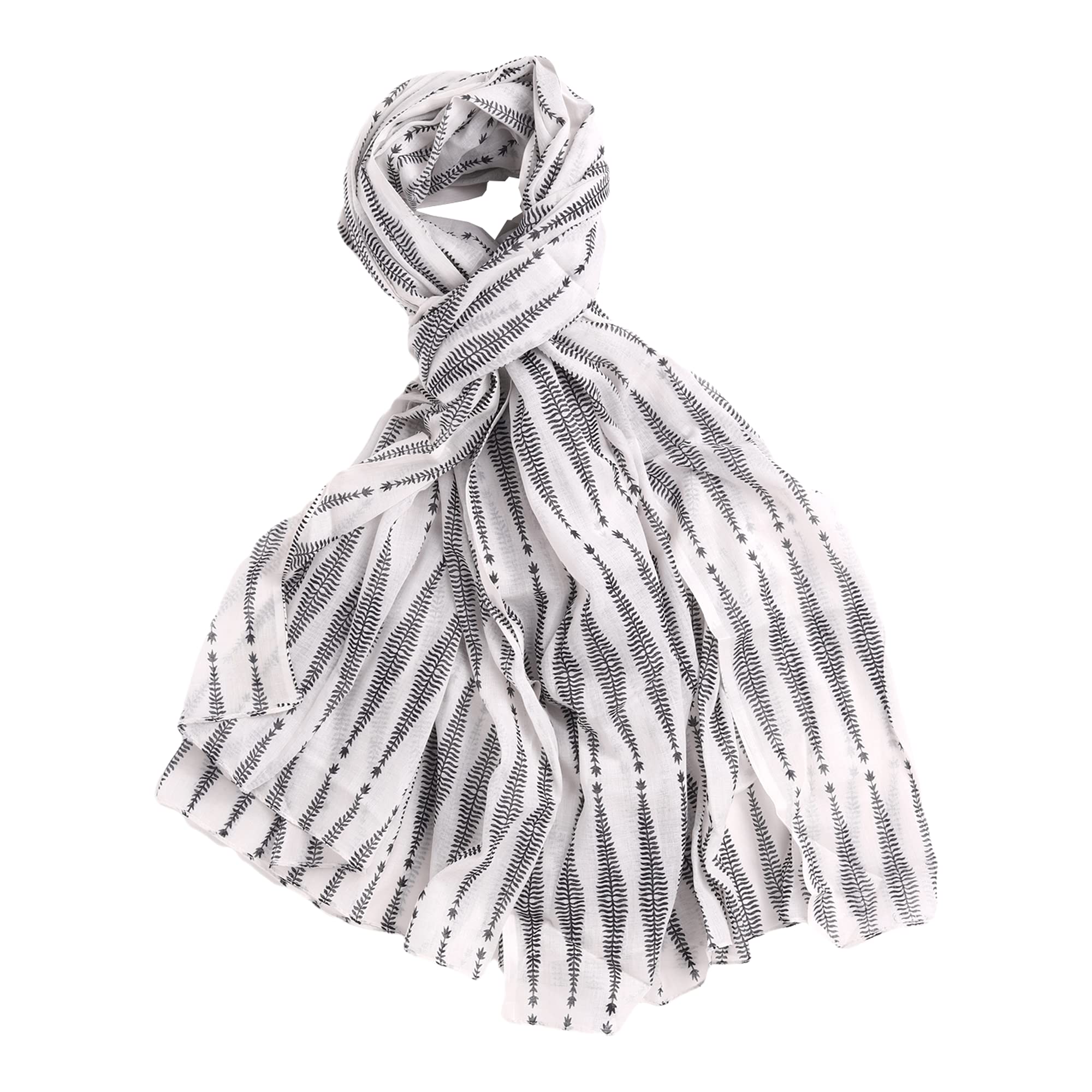 AQVA Printed Cotton Scarf for Women Stylish (Nawa Black) | Head and Face Cover Scarf for Girls with 100% Cotton | Soft & Lightweight Scarves/Stoles for all Weather (72 x 43 in)