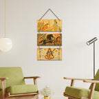 Artvibes Depicts Radha Krishna & Saraswati Wall Hanging Home Decorative Wall Art for Living room | Spiritual Decor Items | Wall Poster | Artwork| Stylish Modern Decor Item | Gift Items (WH_9437N)