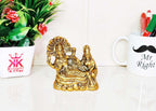 KridayKraft Gold Plated Laxmi Narayan on SheshNag Metal Statue for Pooja, Decoretive for Home,Office & Car Dashboard,Religious Idol