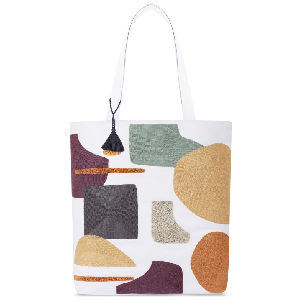 MASQ By Q-One Multipurpose TOTE BAG for Girls and Women, Sturdy, Abstract Embroidered, Durable, Designed for Being Functional and Trendy with Ample Storage
