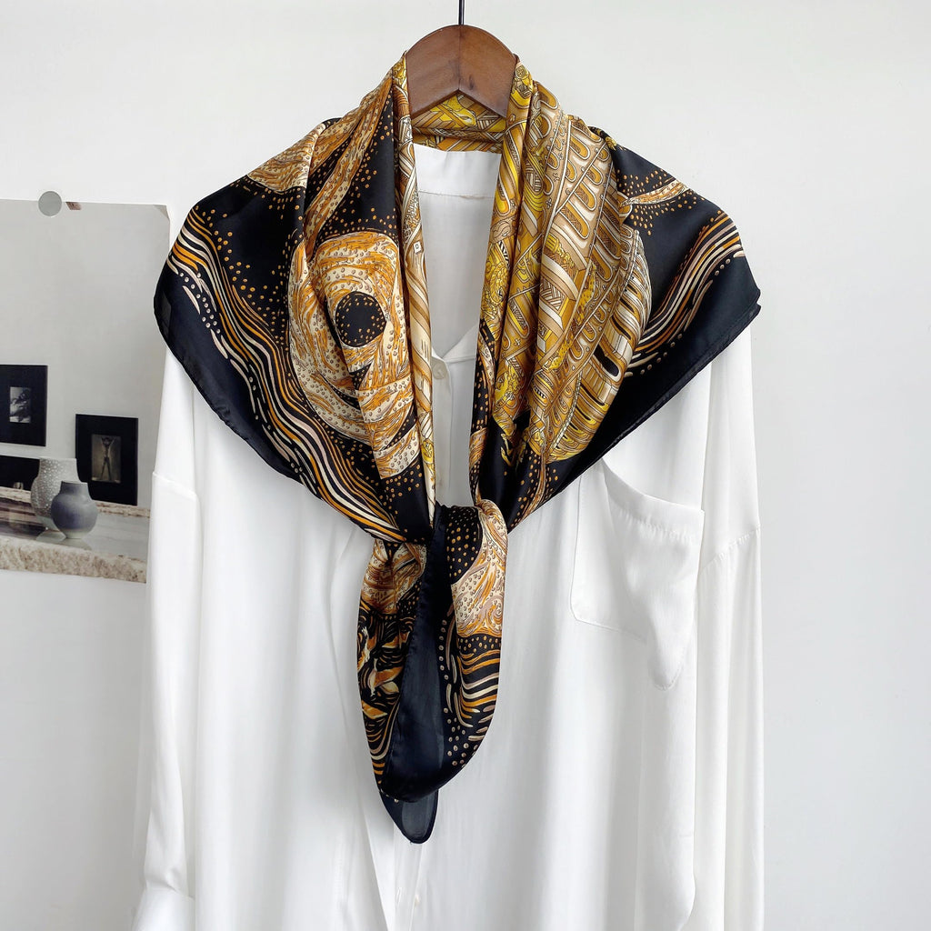 CrossKulture Two Toned Silken Satin Feel Scarf for Women | Stylish, Soft & Lightweight Stole | Satin Feel Neck Scarf, Hair Scarf, Head Scarf