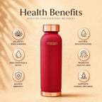 Artarium Copper Water Bottle for Travel Leak Proof and BPA Free, Office and Home Use, Ayurveda Inspired Bottle for Immunity Boost, Supports Digestion & Liver Health (1 Liter | Magenta)