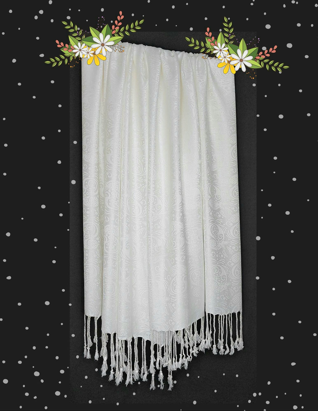 Chandwasia Viscose Stoles Scarf for Men & Women | Batik Design Stole & Shawl for Summer | White Dyeable Fabric | Soft & Breathable | 28 x 72 Inches