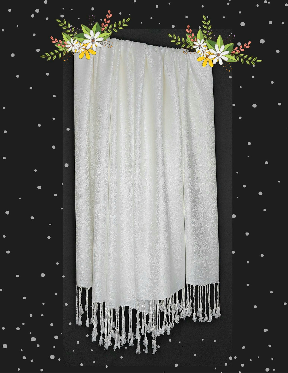 Chandwasia Viscose Stoles Scarf for Men & Women | Batik Design Stole & Shawl for Summer | White Dyeable Fabric | Soft & Breathable | 28 x 72 Inches