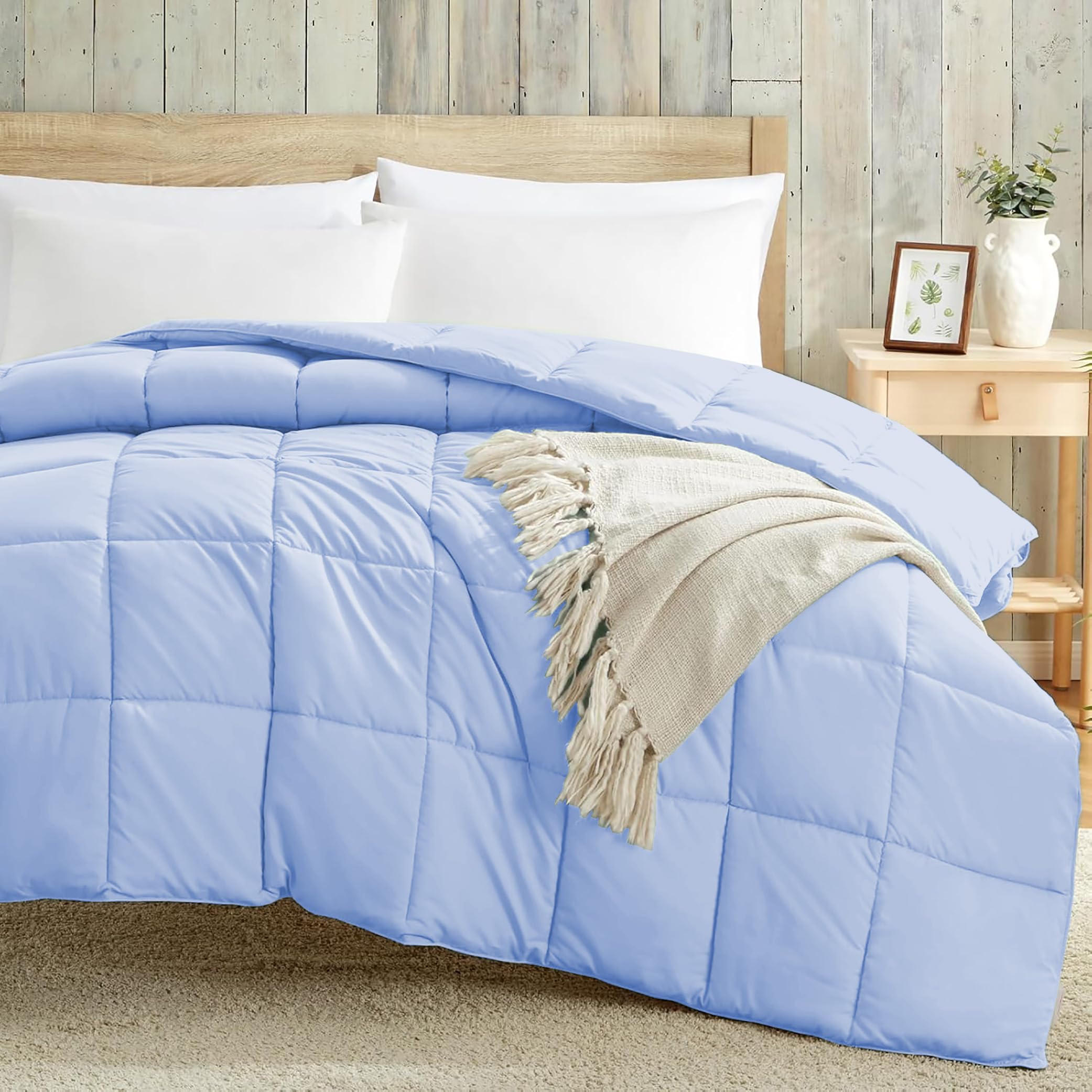 Luxury 100 GSM Summer Comforter Single Bed All Season AC Comforter/Blanket/Duvet Soft & Breathable Lightweight (60 X 90 Inches) - Single Bed Comforter - Sky Blue Color Kafalo